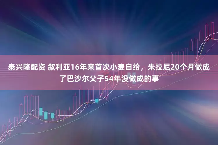 泰兴隆配资 叙利亚16年来首次小麦自给，朱拉尼20个月做成了巴沙尔父子54年没做成的事